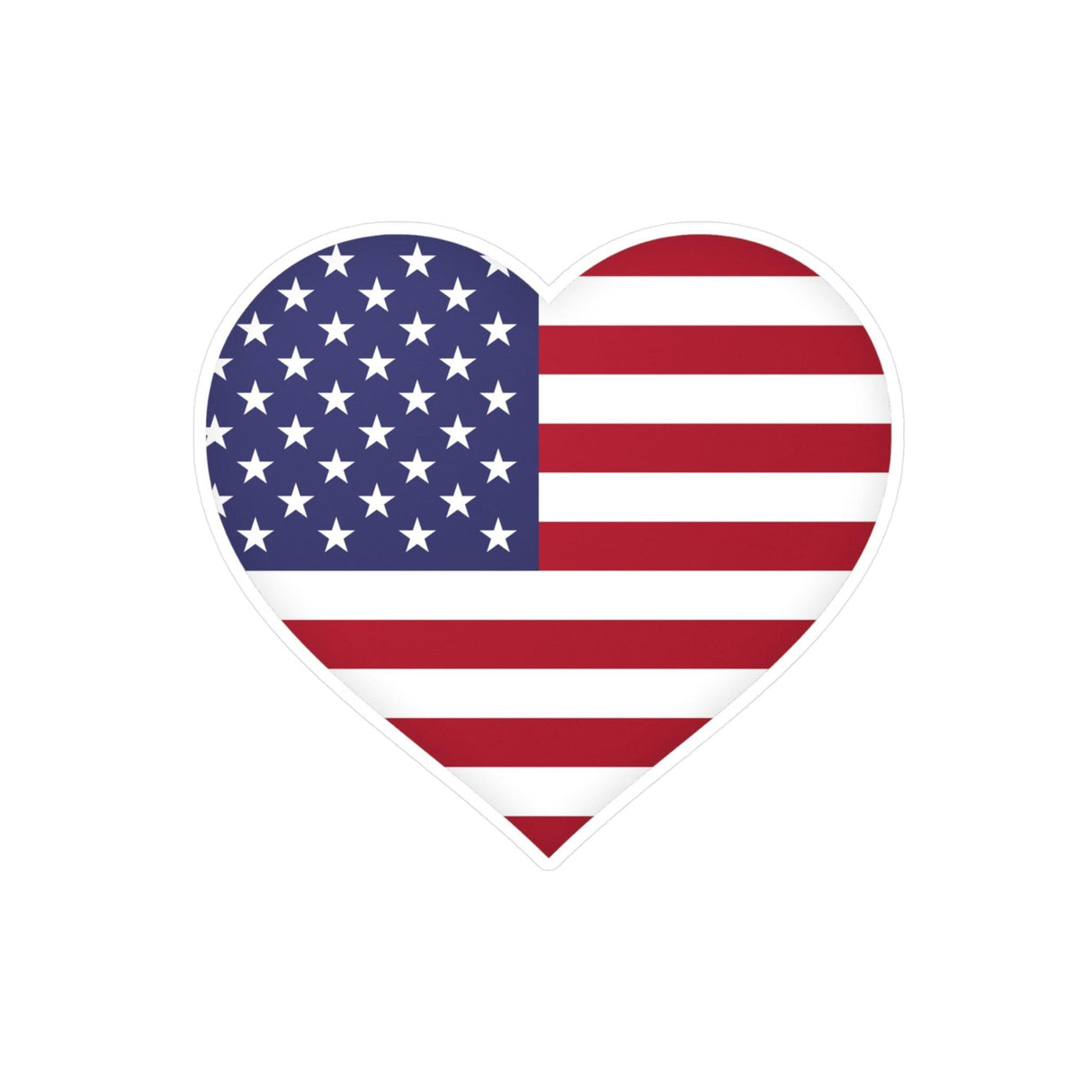 Autocollant en coeur Drapeau des États-Unis en plusieurs tailles - Pixelforma