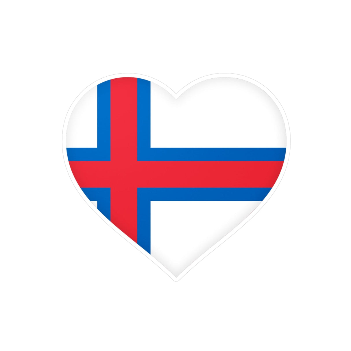 Faroe Islands Flag Heart Sticker in Multiple Sizes - Pixelforma