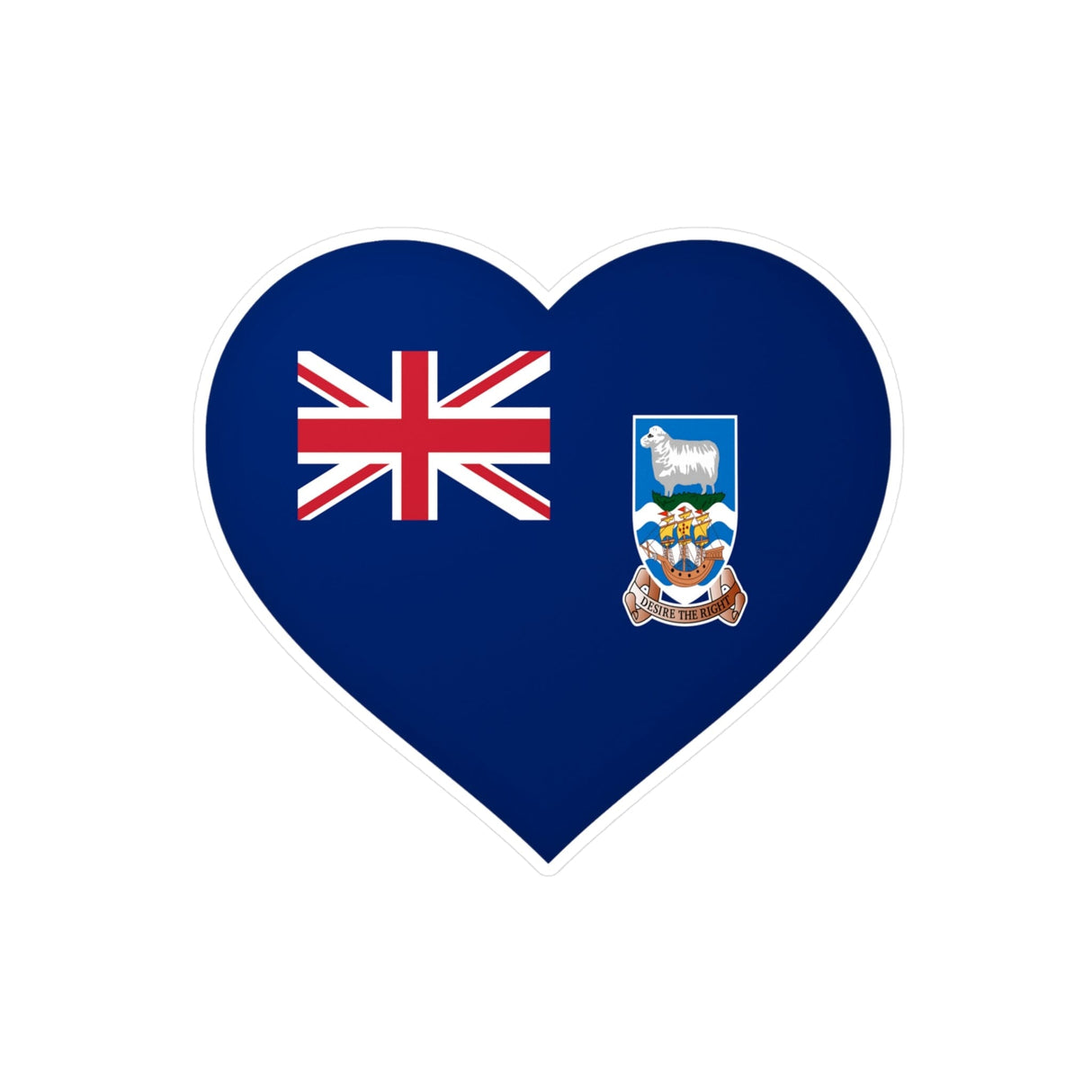 Falkland Islands Flag Heart Sticker in Multiple Sizes - Pixelforma