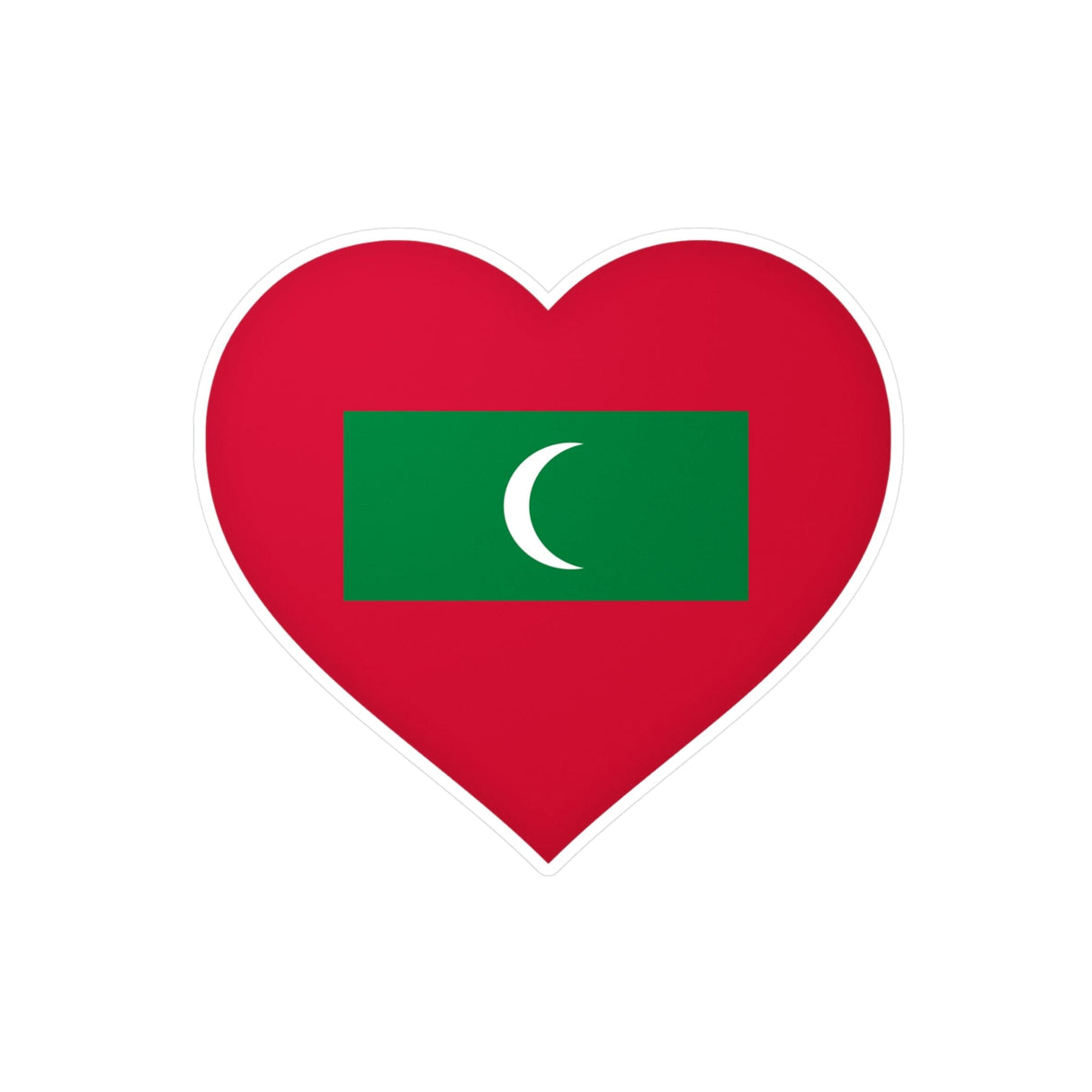 Maldives Flag Heart Sticker in Multiple Sizes - Pixelforma