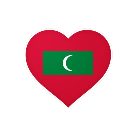 Maldives Flag Heart Sticker in Multiple Sizes - Pixelforma