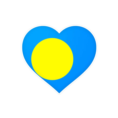 Palau Flag Heart Sticker in Multiple Sizes - Pixelforma