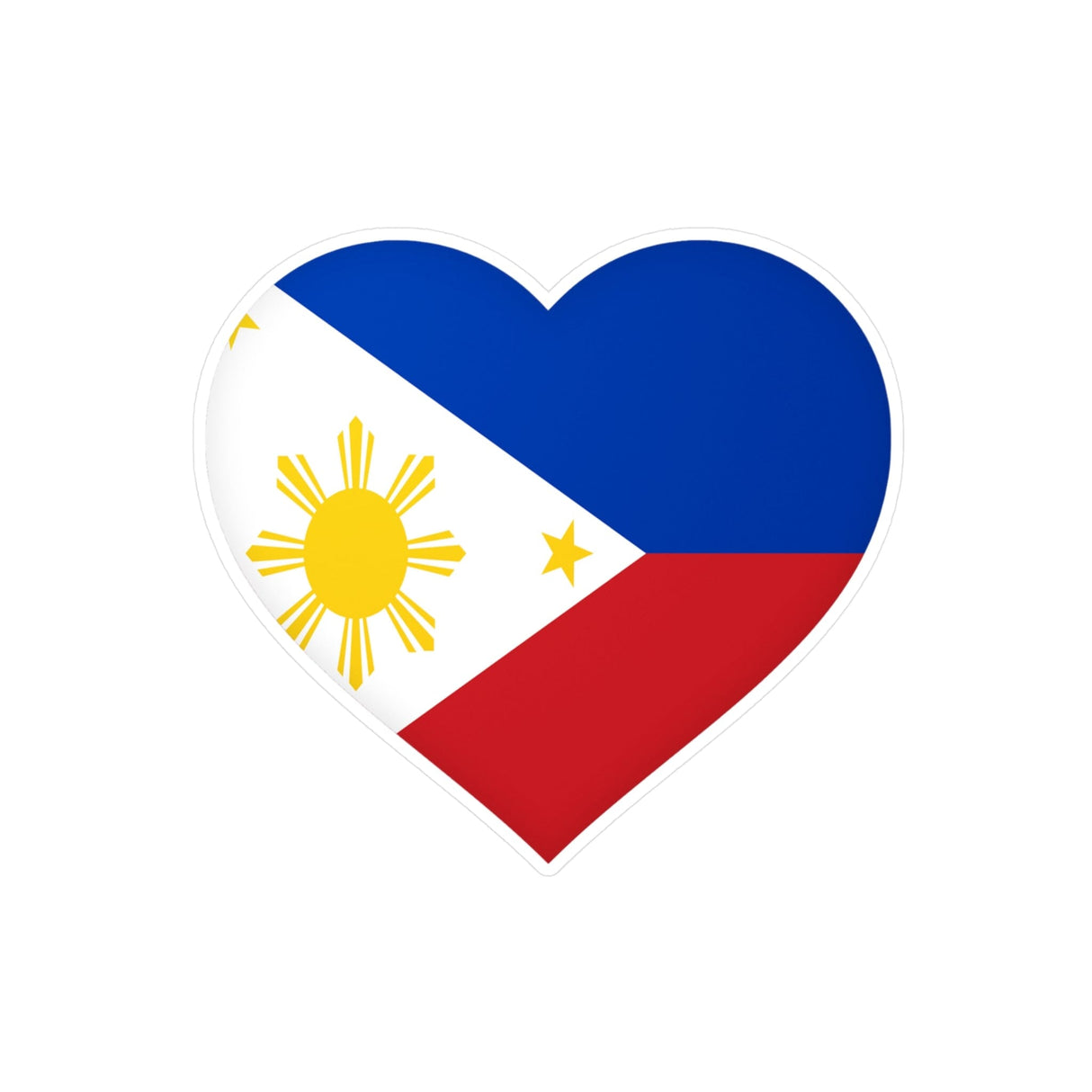 Flag of the Philippines Heart Sticker in Multiple Sizes - Pixelforma