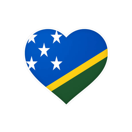 Flag of the Solomons Heart Sticker in Multiple Sizes - Pixelforma