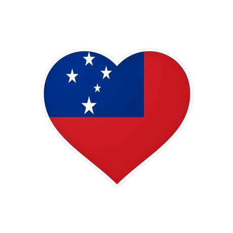 Samoa Flag Heart Sticker in Multiple Sizes - Pixelforma