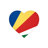 Autocollant en coeur Drapeau des Seychelles en plusieurs tailles - Pixelforma