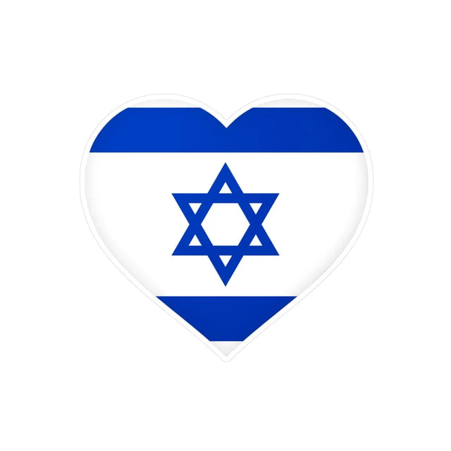 Autocollant en coeur Drapeau d'Israël en plusieurs tailles - Pixelforma 