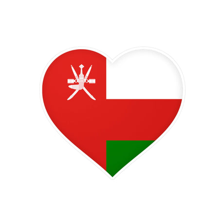 Flag of Oman Heart Sticker in Multiple Sizes - Pixelforma