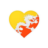 Bhutan Flag Heart Sticker in Multiple Sizes - Pixelforma