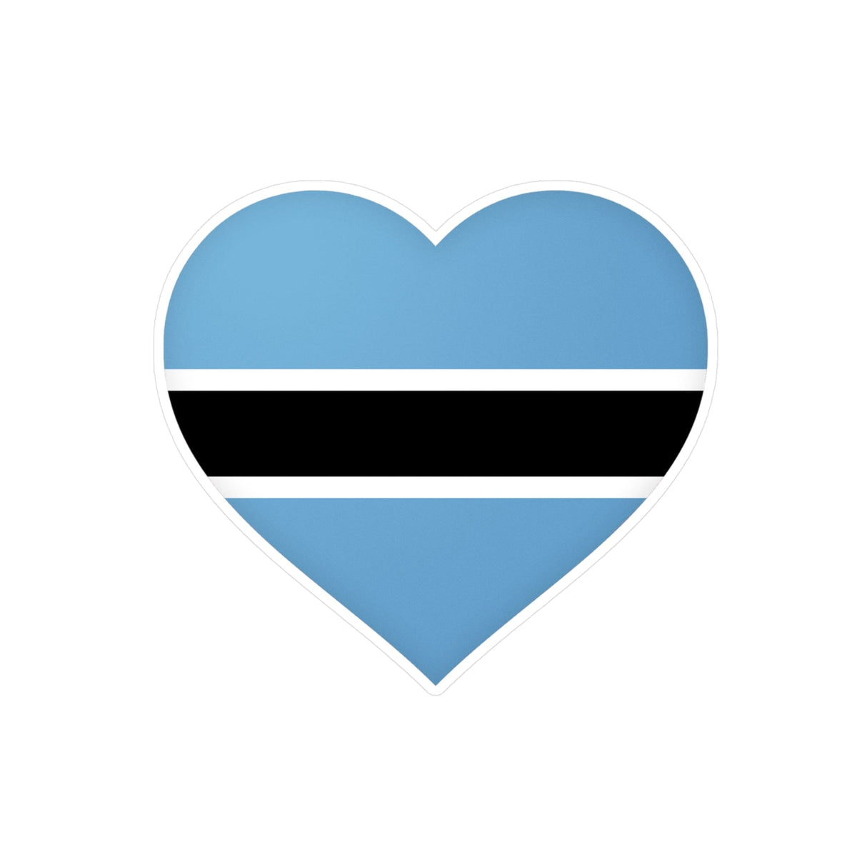 Botswana Flag Heart Sticker in Multiple Sizes - Pixelforma