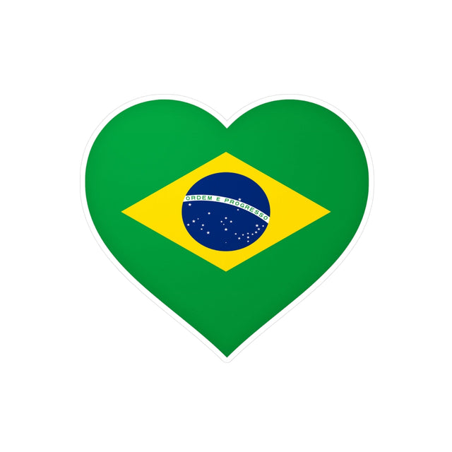 Brazil Flag Heart Sticker in Multiple Sizes - Pixelforma