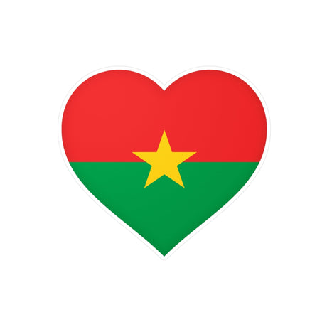 Burkina Faso Flag Heart Sticker in Multiple Sizes - Pixelforma