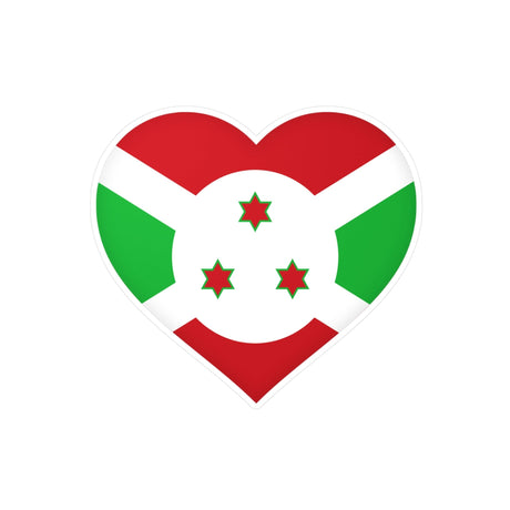 Burundi Flag Heart Sticker in Multiple Sizes - Pixelforma