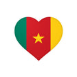 Cameroon Flag Heart Sticker in Multiple Sizes - Pixelforma