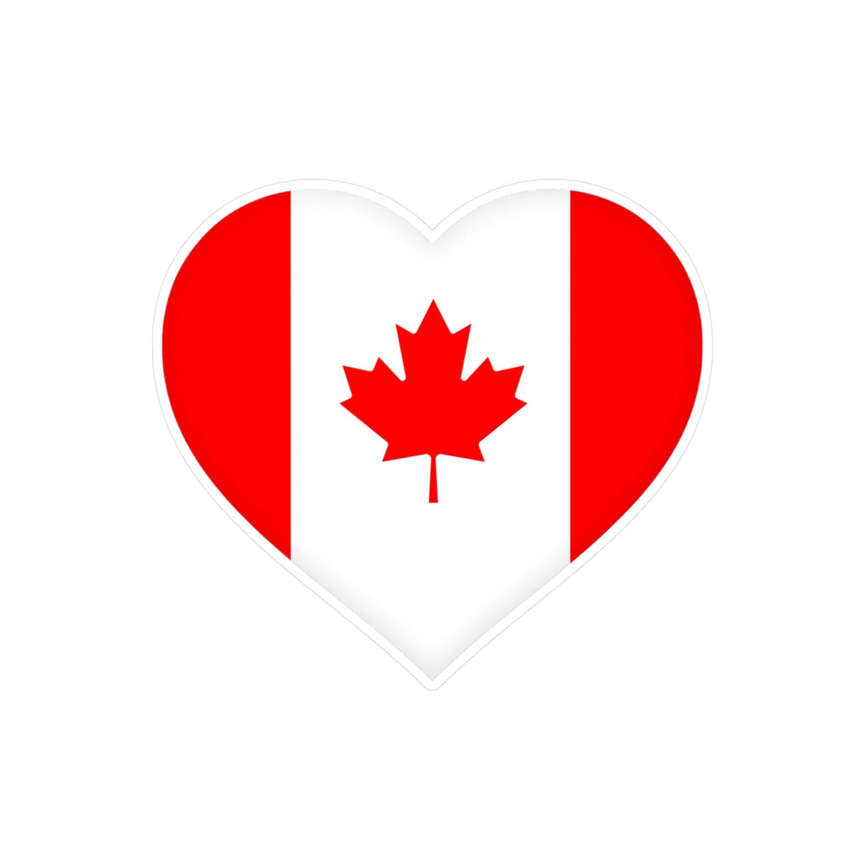 Autocollant en coeur Drapeau du Canada en plusieurs tailles - Pixelforma