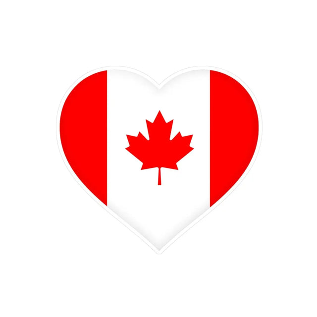 Autocollant en coeur Drapeau du Canada en plusieurs tailles - Pixelforma 