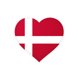 Flag of Denmark Heart Sticker in Multiple Sizes - Pixelforma