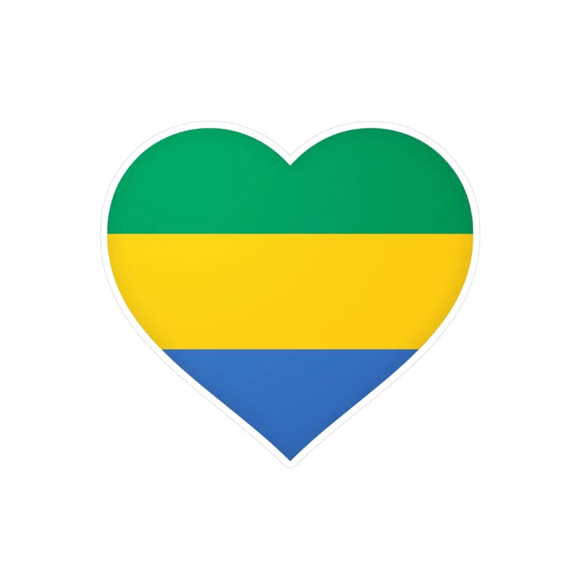 Autocollant en coeur Drapeau du Gabon en plusieurs tailles - Pixelforma 