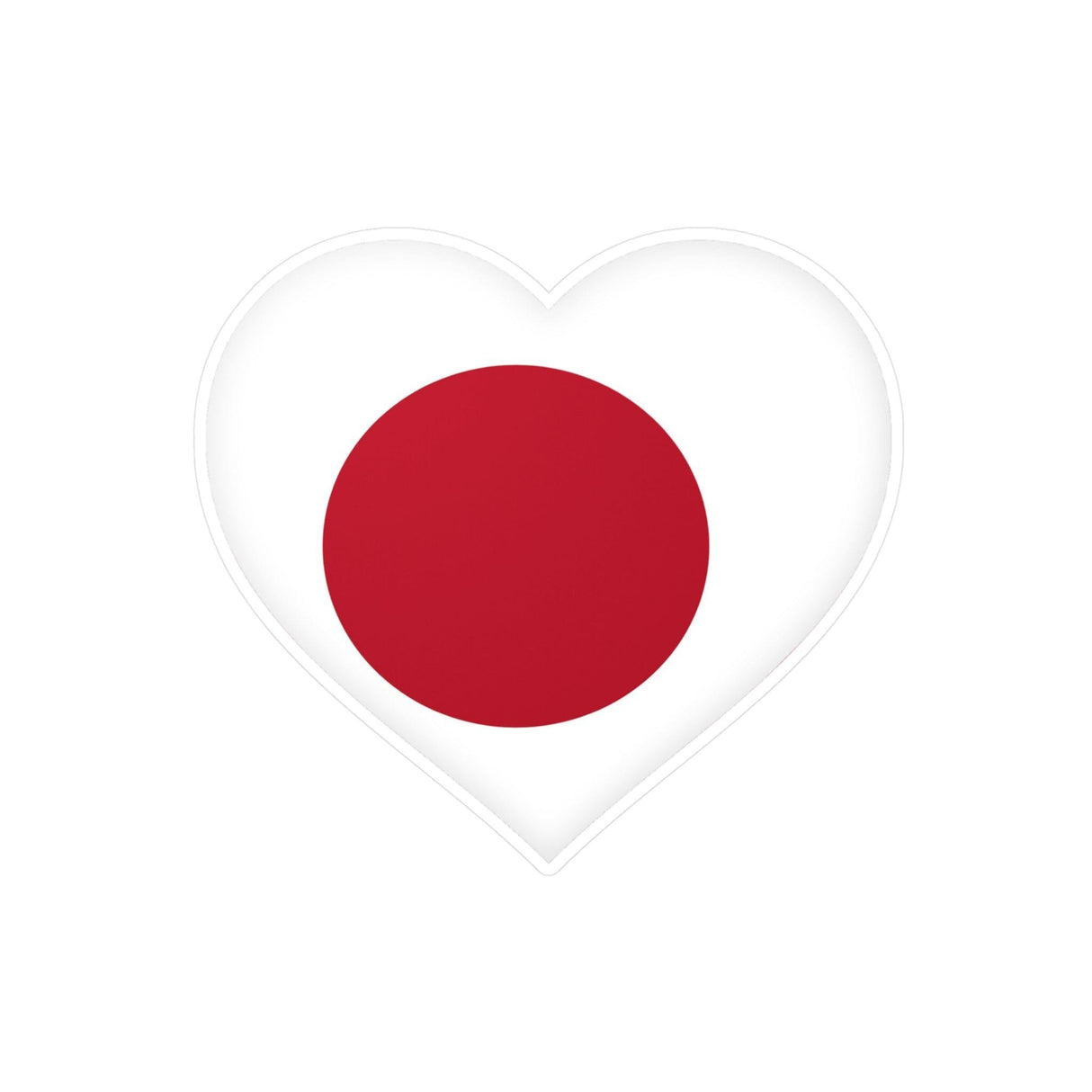 Autocollant en coeur Drapeau du Japon en plusieurs tailles - Pixelforma