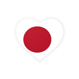 Autocollant en coeur Drapeau du Japon en plusieurs tailles - Pixelforma