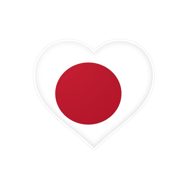 Autocollant en coeur Drapeau du Japon en plusieurs tailles - Pixelforma