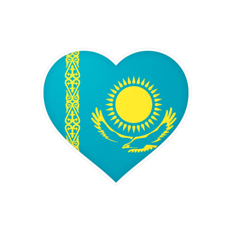 Kazakhstan Flag Heart Sticker in Multiple Sizes - Pixelforma