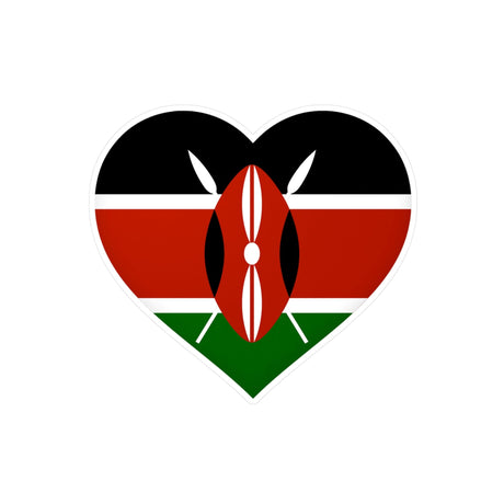 Kenya Flag Heart Sticker in Multiple Sizes - Pixelforma
