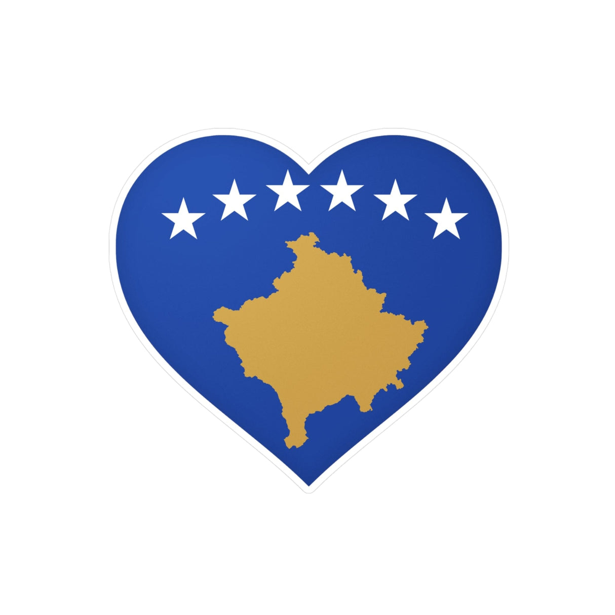 Kosovo Flag Heart Sticker in Multiple Sizes - Pixelforma