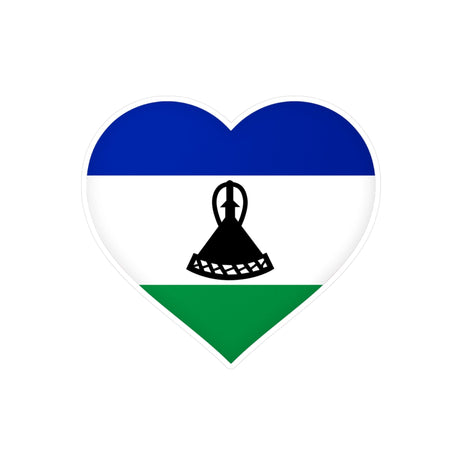 Lesotho Flag Heart Sticker in Multiple Sizes - Pixelforma