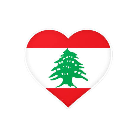 Flag of Lebanon Heart Sticker in Multiple Sizes - Pixelforma