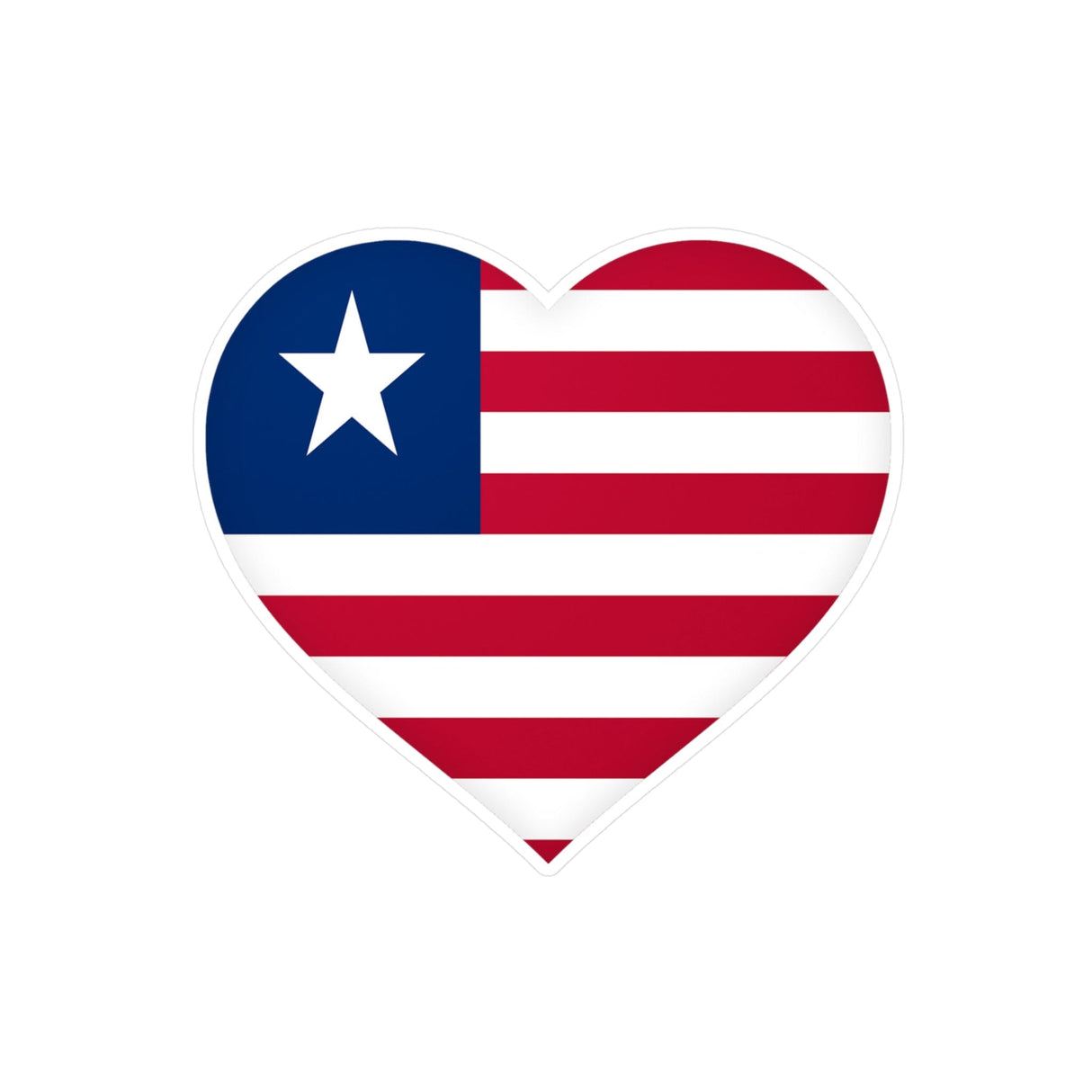 Liberia Flag Heart Sticker in Multiple Sizes - Pixelforma