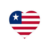 Autocollant en coeur Drapeau du Liberia en plusieurs tailles - Pixelforma