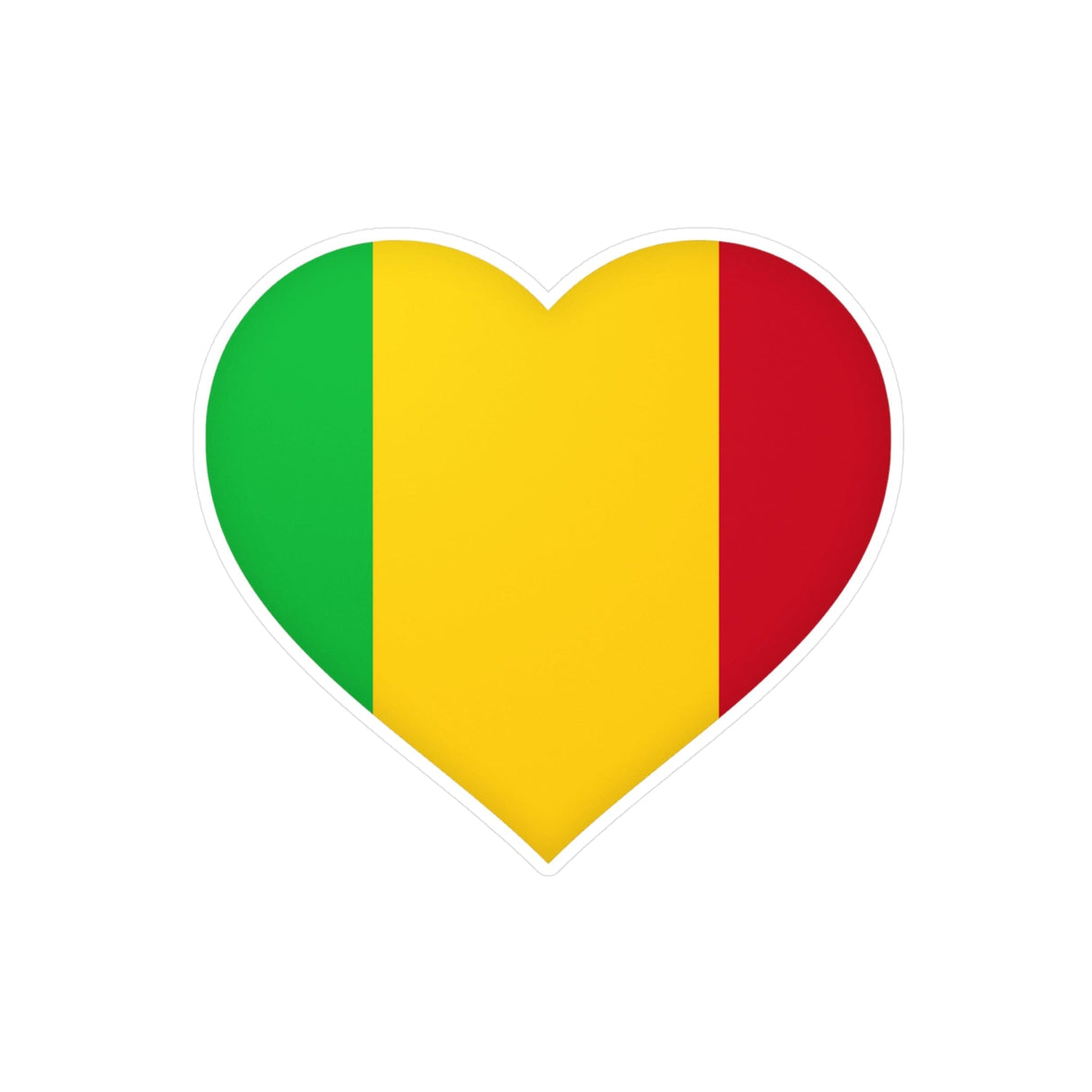 Mali Flag Heart Sticker in Multiple Sizes - Pixelforma