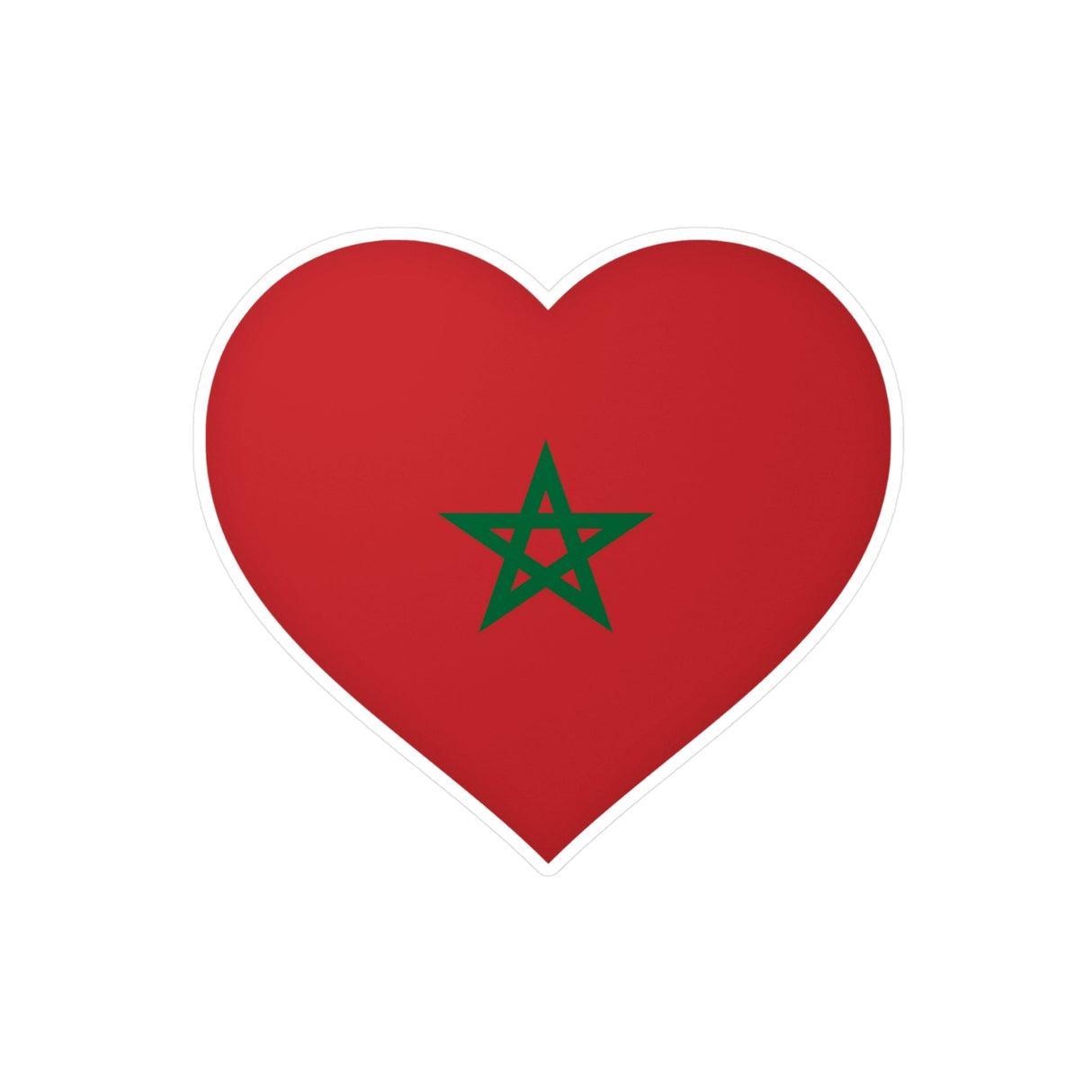 Flag of Morocco Heart Sticker in Multiple Sizes - Pixelforma