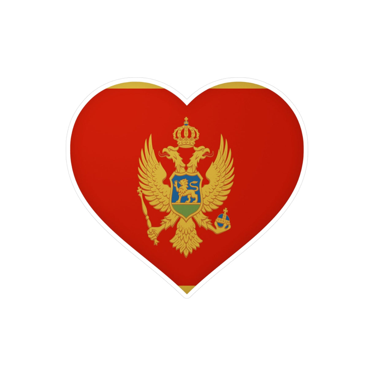 Flag of Montenegro Heart Sticker in Various Sizes - Pixelforma
