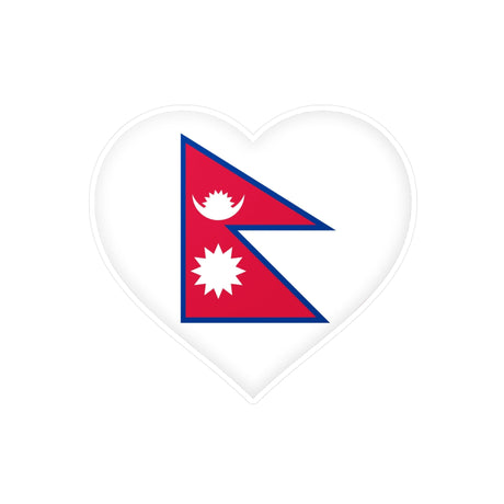 Nepal Flag Heart Sticker in Multiple Sizes - Pixelforma