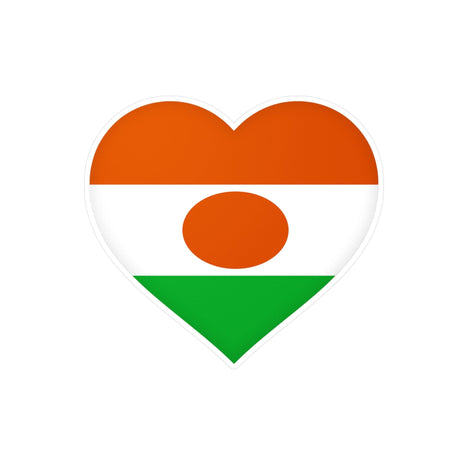 Niger Flag Heart Sticker in Multiple Sizes - Pixelforma