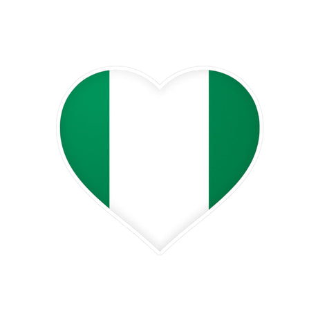 Nigeria Flag Heart Sticker in Multiple Sizes - Pixelforma