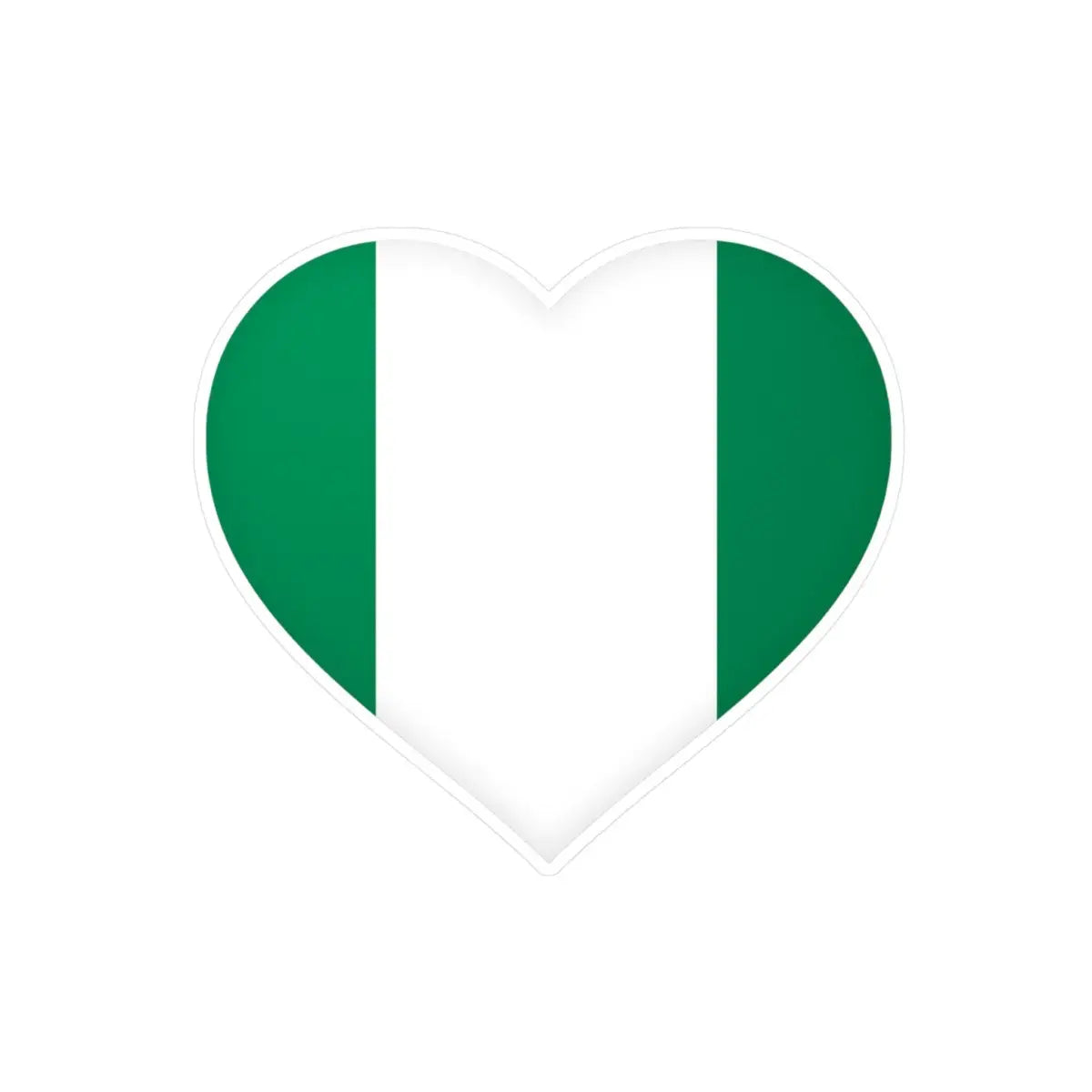 Autocollant en coeur Drapeau du Nigeria en plusieurs tailles - Pixelforma 