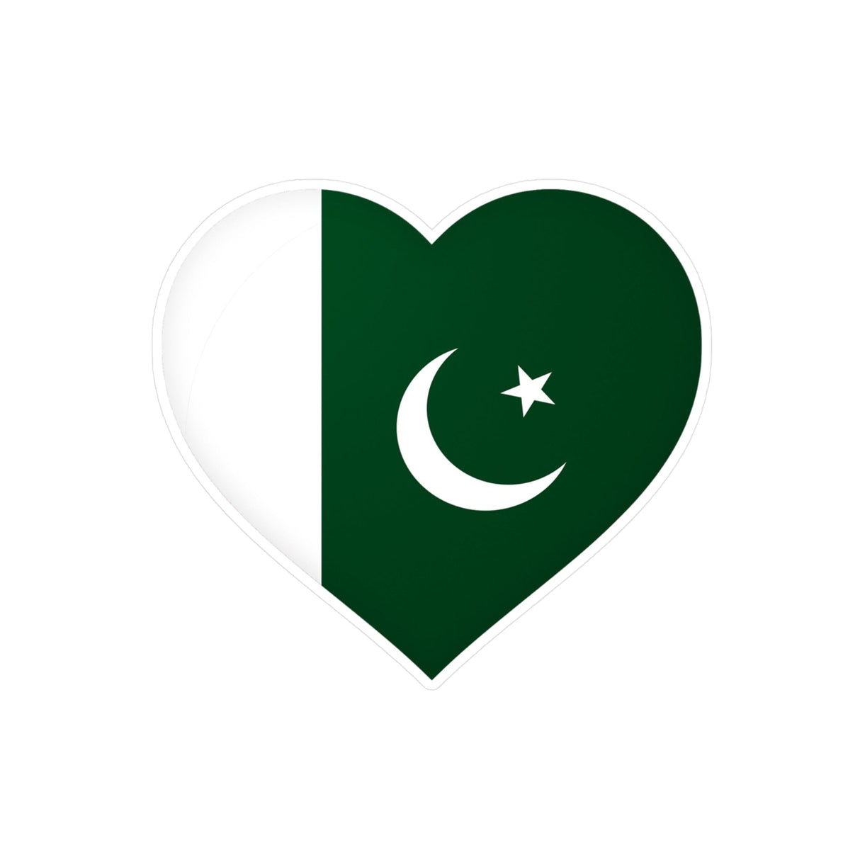 Pakistan Flag Heart Sticker in Multiple Sizes - Pixelforma
