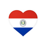 Autocollant en coeur Drapeau du Paraguay en plusieurs tailles - Pixelforma