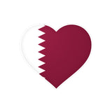 Qatar Flag Heart Sticker in Multiple Sizes - Pixelforma
