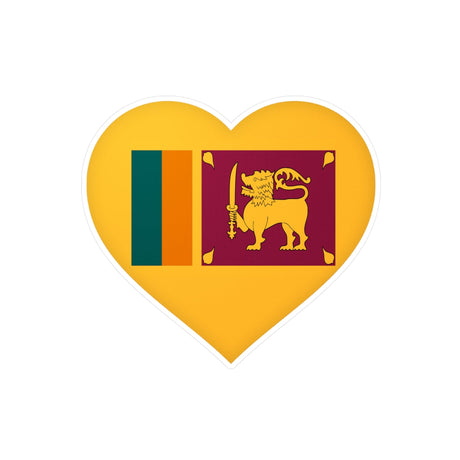 Sri Lanka Flag Heart Sticker in Multiple Sizes - Pixelforma