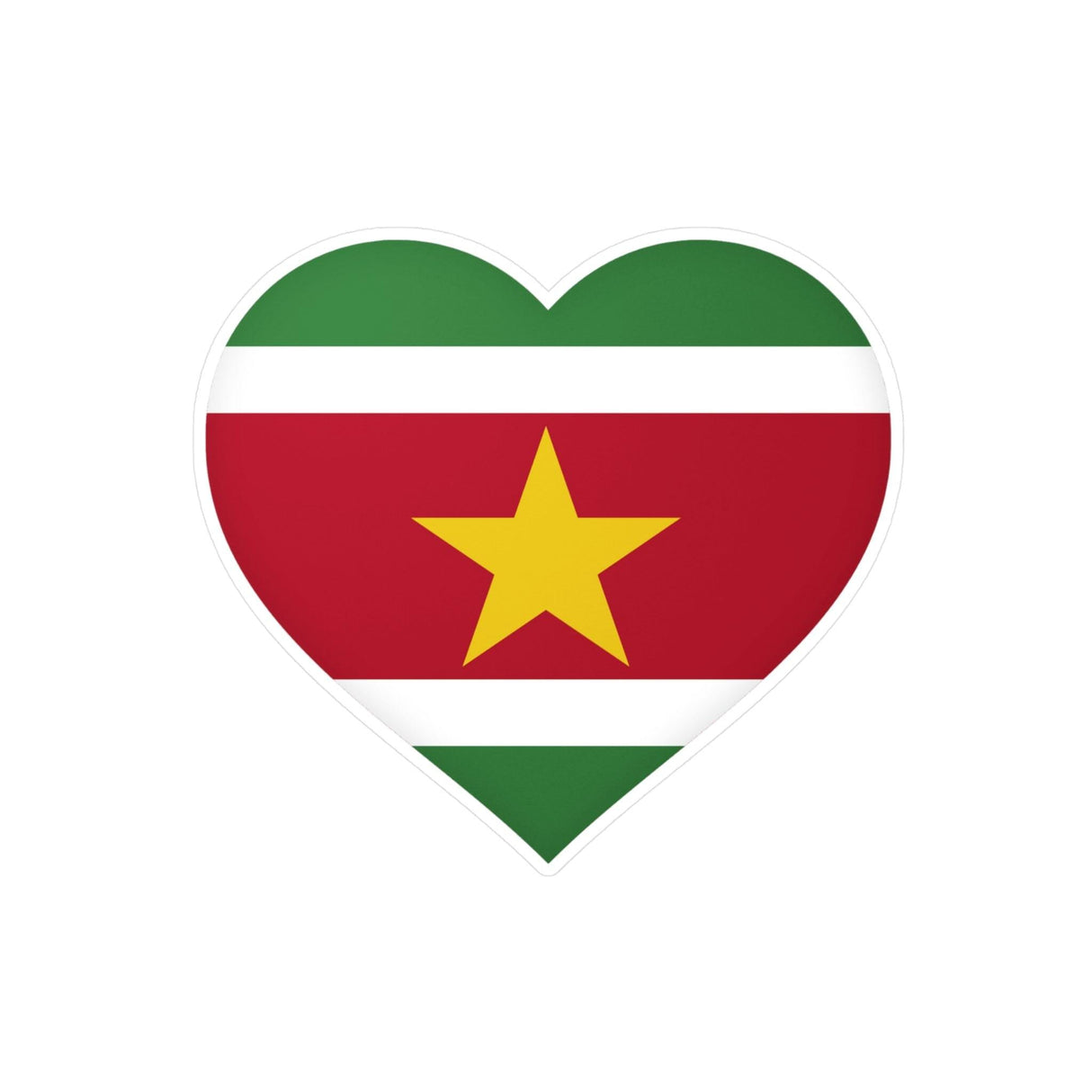 Autocollant en coeur Drapeau du Suriname en plusieurs tailles - Pixelforma