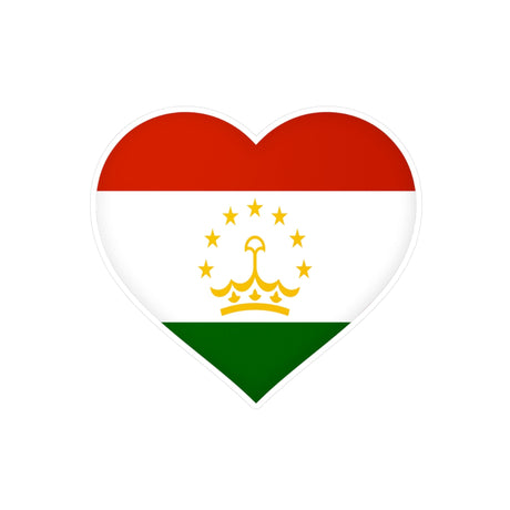 Tajikistan Flag Heart Sticker in Multiple Sizes - Pixelforma