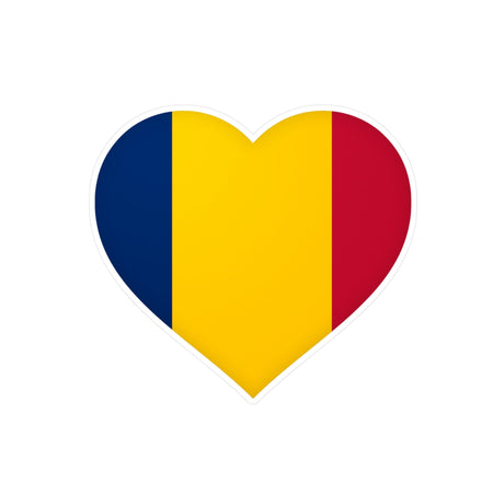 Flag of Chad Heart Sticker in Multiple Sizes - Pixelforma