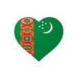Turkmenistan Flag Heart Sticker in Multiple Sizes - Pixelforma