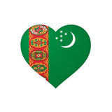 Autocollant en coeur Drapeau du Turkménistan en plusieurs tailles - Pixelforma