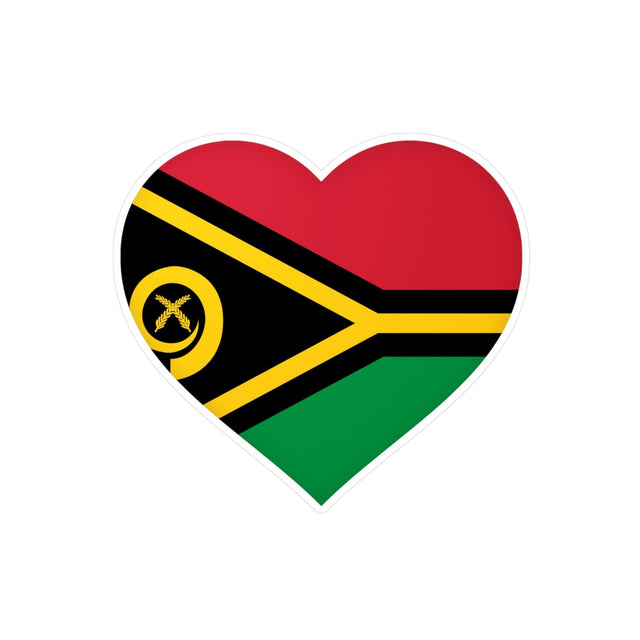 Autocollant en coeur Drapeau du Vanuatu en plusieurs tailles - Pixelforma