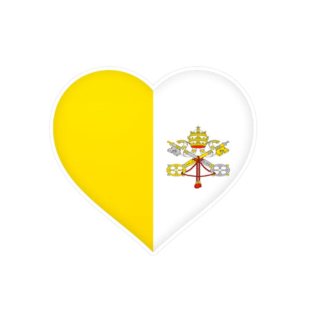 Vatican Flag Heart Sticker in Multiple Sizes - Pixelforma